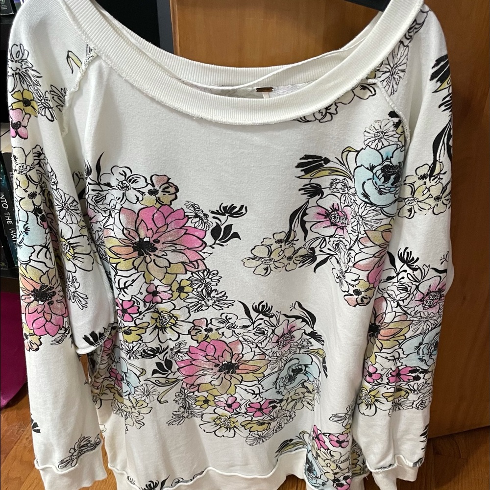 Free people oversized floral sweatshirt